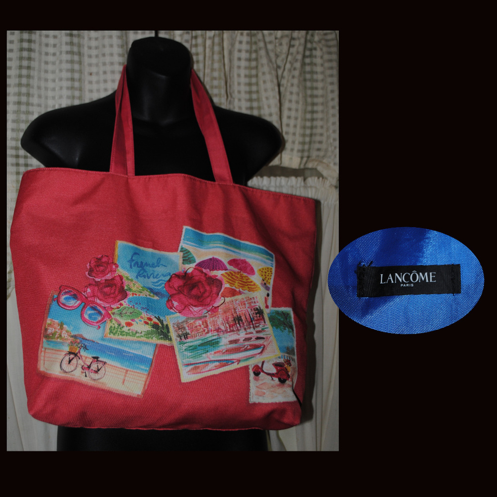 LANCOME PARIS Lined Canvas Tote Bag